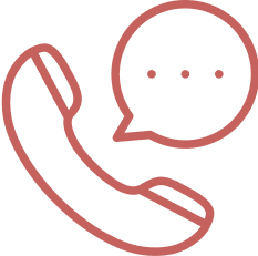 Phone icon with speech bubble, black background.